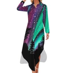 Abstract Sky Chiffon Dress Sexy V Neck Van Gogh Starry Night Cute Dresses Women Streetwear Casual Dress Summer Graphic Vestido
