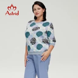 Astrid Women's T-Shirt 2022 Female Oversized Top O-Neck Daily All-Match Clothing Fashion Leopard Polka Dot Print Tee Shirt Trend