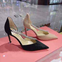 Bling Banked Crystal Strap wedding Pumps Thin Heels Claret-red Velvet Mesh Pointed Toe Woman Side Cutout Banquet High Heel Shoes