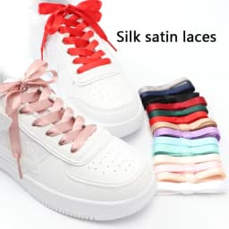 Silk Ribbon Shoe Laces Satin Flat Shoelaces Women Sneakers Shoelace Boots Laces for Shoes Decoration Casual Shoestring 1Pair