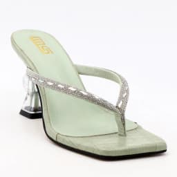 Female slippers Wholesale manufacturer2025 summer high-heeled rhinestone toe-clip women's shoes wear stiletto high heels