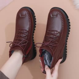 High Quality Black Ankle Boots for Women Leather Booties Zip Deco Woman Winter 2026 Waterproof Rain Snow Boots Ladies Fur Shoes