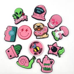 Shoe Charms Accessories Decoration Cute Pink Hole Shoes Flower Shoe Buckle PVC Soft Plastic Cartoon Detachable Match 1pcs