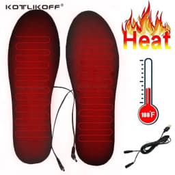USB Heated Shoe Insoles Electric Foot Warming Pad Feet Warm Sock Pad Mat Electrically Heating Insoles Washable Winter Thermal