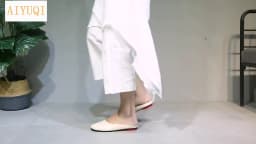 AIYUQI Women Slippers 2024 Spring New Genuine Leather Women Shoes Big Size 41 42 43 Flat Casual Summer Half Slippers Women