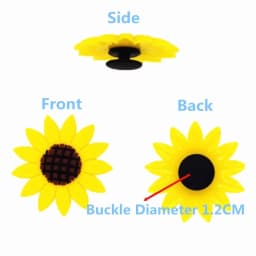 New 1pcs Leaves Sun Flower Daisy PVC Accessories Shoe Charms Cute Shoe Buckle Decorations fit Wristband Party Kid's Gifts