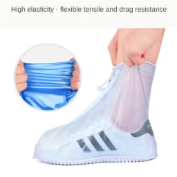 1Pair Waterproof Shoe Cover Men Women's Silicone Sport Rain Boot Cover with Layer Non-slip Material Wear-resistant Thick Reusab