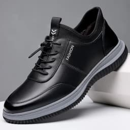 New Men Shoes PU Leather Lightwear Sport for Man Shoe Breathable Lace Up Comfortable Running Casual Shoes Outdoor Male Sneakers