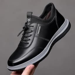 New Men Shoes PU Leather Lightwear Sport for Man Shoe Breathable Lace Up Comfortable Running Casual Shoes Outdoor Male Sneakers