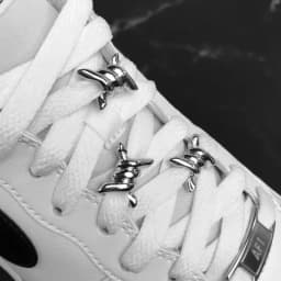 1 Pair Luxurious for Metal Buckles Wire Thorn Knot Shoe Decorative Flower Sneakers Iron Ring Shoelaces Shoe Charms Accessories