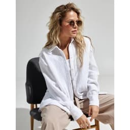 Original Muslin 100% Cotton Shirt Causal Soild Loose Womens Tops Button Long Sleeve Elegant Shirts And Blouses Festival Gifts