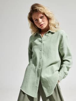 Original Muslin 100% Cotton Shirt Causal Soild Loose Womens Tops Button Long Sleeve Elegant Shirts And Blouses Festival Gifts