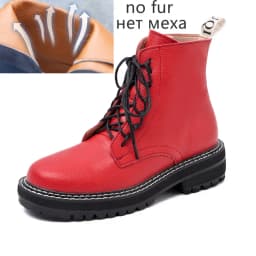 DIMANYU Women Ankle Boots 2026 New Genuine Leather Winter Thick With Fur Ladies Short Boots Motorcycle Ankle Boots Women