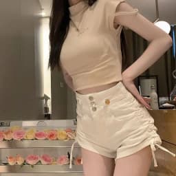Hot Aesthetic Trendy Sexy Casual Short Pants Women's Korean Summer Wide Leg Fashion Clothing High Waist Jean Denim Shorts Female