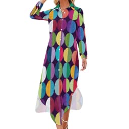 Vintage Moon Casual Dress Tarot Art Collage Aesthetic Dresses V Neck Trendy Chiffon Dress Long Sleeve Print Vestido Big Size 5XL