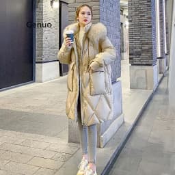 Autumn Winter Jacket Women Parka Warm Thick Long Down Cotton Coat Female Loose Oversize Hooded Women Winter Coat