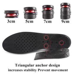 EiD 3-9cm Invisible Height Increase Insole Cushion Height Lift Adjustable Cut Shoe Heel Insert Taller Support Absorbant Foot Pad