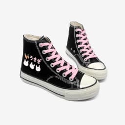 Amy and Michael Lovely Young Students Canvas Shoes Cartoon Anime Girls Vulcanized Shoes Women Casual Lace Up Sneakers