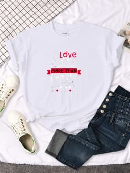 Women Tshirt I Love Cats More Than People Printing Tshirt Vintage Korean Style Woman T-Shirts Gothic Crewneck Women's Shirts