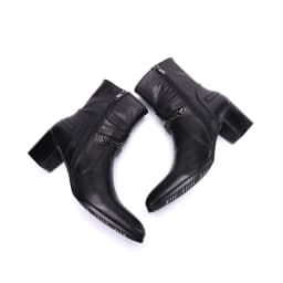 Autumn And Winter Pointed High heels Men's boots Tie a chain Rivet Belt buckle Thick heel Genuine Leather Thick heeled boots