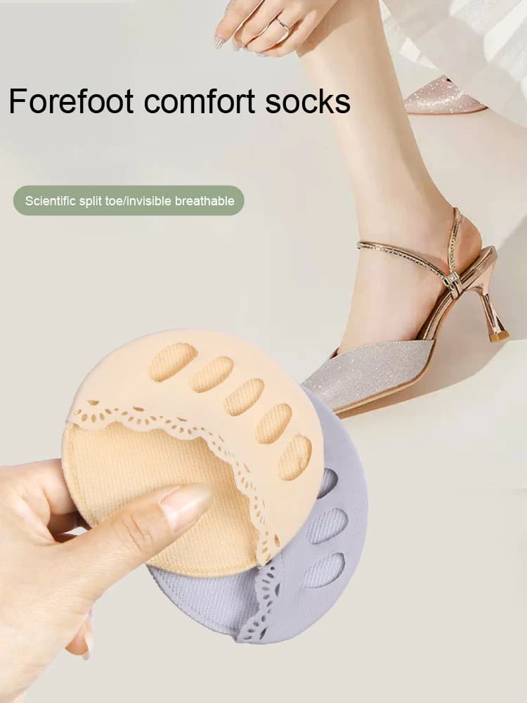 Women Five-Toe Forefoot Cushion Pads for High Heels Invisible Half Shoe Inserts Soft Non-Slip Forefoot Shoe Pads Comfort Shoe