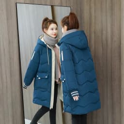 Winter Women Coat Mid-length Hooded Cotton Padded Parkas 4XL Warm Thicken Casual Overcoat Loose Snow Wear Solid Outwear Jacket