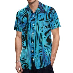 Custom Logo Pacific Island Art Sustainable Ruffle Sleeve Dress Hawaii Tribal Polynesian Hibiscus Sublimation Print Short Dresses