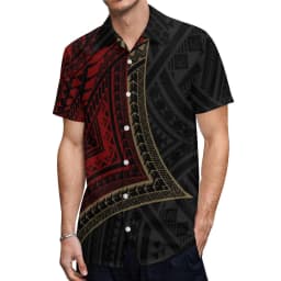 Custom Logo Pacific Island Art Sustainable Ruffle Sleeve Dress Hawaii Tribal Polynesian Hibiscus Sublimation Print Short Dresses