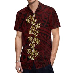 Custom Logo Pacific Island Art Sustainable Ruffle Sleeve Dress Hawaii Tribal Polynesian Hibiscus Sublimation Print Short Dresses
