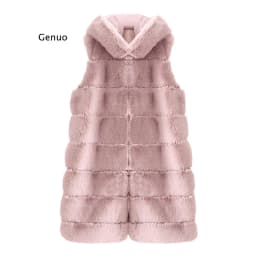 Fashion Solid Plush Long Jacket Vest Waistcoat Cardigan Casual Ladies Faux Coat Winter Sleeveless Streetwear Womens Outerwear