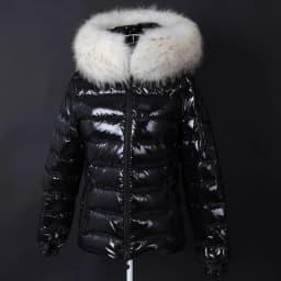 Maomaokong Winter waterproof Jacket Women Real White Duck Down Lining Coat natural Raccoon Fur Collar Warm Black down jacket