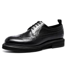 Handmade Leather Shoes Men Summer New Brogue Carved Business Dress Shoe Mens Black Casual Increase British Lace-Up Oxfrods
