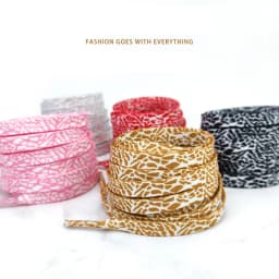 Shoelaces for Shoes Burst Crack Texture Rope Flat Leopard Print Shoelace Cement Flame Red Printing Shoe Laces for Women Man