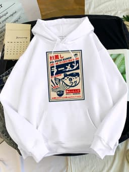 Puffer Fish Ramen Japanese Menu Poster Prints Women Hoodies Fashion Tracksuit Oversize Clothing Autumn Fashion Female Sportswear