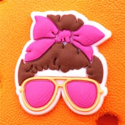 1Pcs PVC Bloody Lips Lovely Styles Sandals Shoe Charms Accessories Pink Mama Cookie Bonfire Clogs Shoe Buckle Fit Kids Gifts