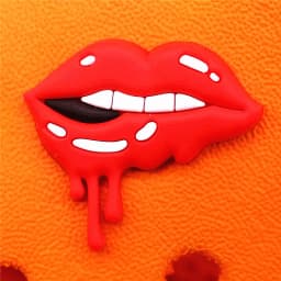 1Pcs PVC Bloody Lips Lovely Styles Sandals Shoe Charms Accessories Pink Mama Cookie Bonfire Clogs Shoe Buckle Fit Kids Gifts