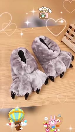 Soft Furry Slippers For Home Man Plush Fuzzy Home Shoes Slippers For Boys Funny Animal Slides Men's Bear Paw Slippers Cosplay