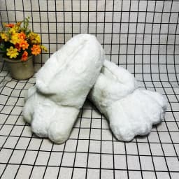 Soft Furry Slippers For Home Man Plush Fuzzy Home Shoes Slippers For Boys Funny Animal Slides Men's Bear Paw Slippers Cosplay