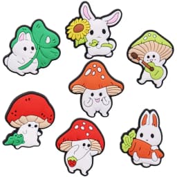 1Pcs Bright Mushroom Rabbit Animals PVC Shoe Charms DIY Wristbands Sandals Shoes Decorations Buckle Clog Party Gift