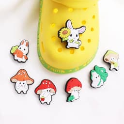 1Pcs Bright Mushroom Rabbit Animals PVC Shoe Charms DIY Wristbands Sandals Shoes Decorations Buckle Clog Party Gift