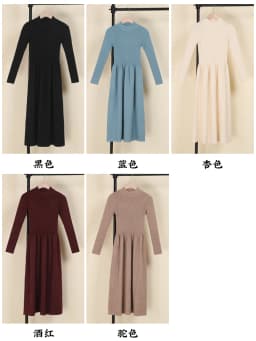 Casual Women's Dresses Ladies Knitted Long Sleeve Dress 2026 Winter Sweater Korean Fashion Clothes Clothing Robe Basic Elegant