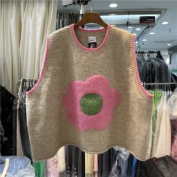 Knit Vests Woman Winter 2025 Aesthetic Sleeveless Sweater Vest Long Gillet Cute Gilets for Women Kawaii Waistcoat with Headings