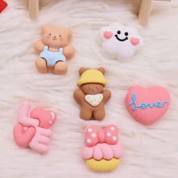 1Pcs Resin Cute Bear Cloud Shoe Charms Accessories Boys Girls Love Sandals Shoes Buckle Decoration For DIY Party Gift