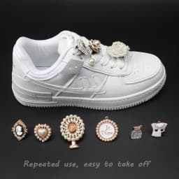 1 PCS Shoe Charms for Sneakers Shoelaces Clips Buckle Decorations Rhinestones Pearl Gem Casual Flower Fashion Shoes Accessories