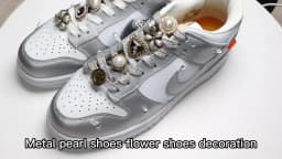 Antique Pearl Diamond Shoe Buckle Crystal Gem Shoelace Decorative Flower Rhinestones Shoelaces Decoration Shoe Charms Accessorie