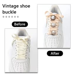 Antique Pearl Diamond Shoe Buckle Crystal Gem Shoelace Decorative Flower Rhinestones Shoelaces Decoration Shoe Charms Accessorie