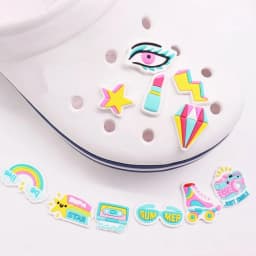 1Pcs Roller Skating Summer Style Camera PVC Garden Shoe Charms Decorations DIY Backpack Wristbands Kids Party Gift