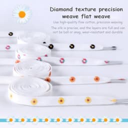 Little Daisies Shoelaces Cartoon Printing Fashion AF1 Cream Daisy Shoelace Flat Shoe Buckle Colorful Lace Accessories Decorative