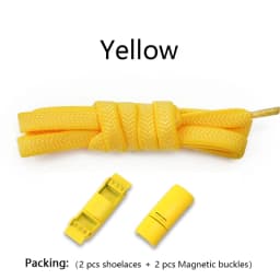 New Magnetic Lock Buckle Shoelace Small White Sneakers Shoes Lace Children Adult Elastic Shoelaces Free Tie Artifact Accessories