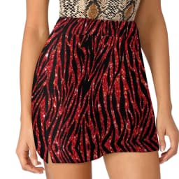 Black Zebra Stripes Skirt Woman Modern Animal Shiny Vintage Mini Skirts High-waist Print Street Style Casual Skirt Big Size 3XL